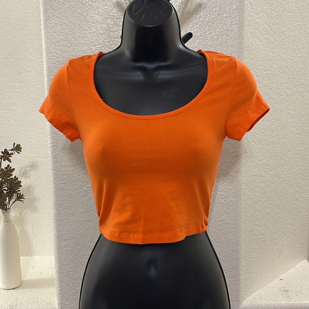 AMBIANCE orange crop top